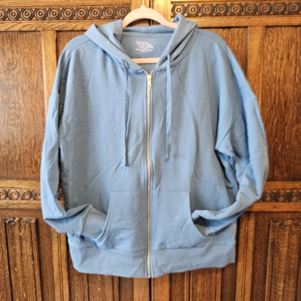 NWT Time and Tru Light Blue Zip-Up Hoodie